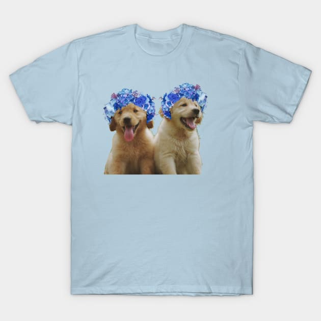 Cute flower crown dog T-Shirt by Sarahsartfulstudies